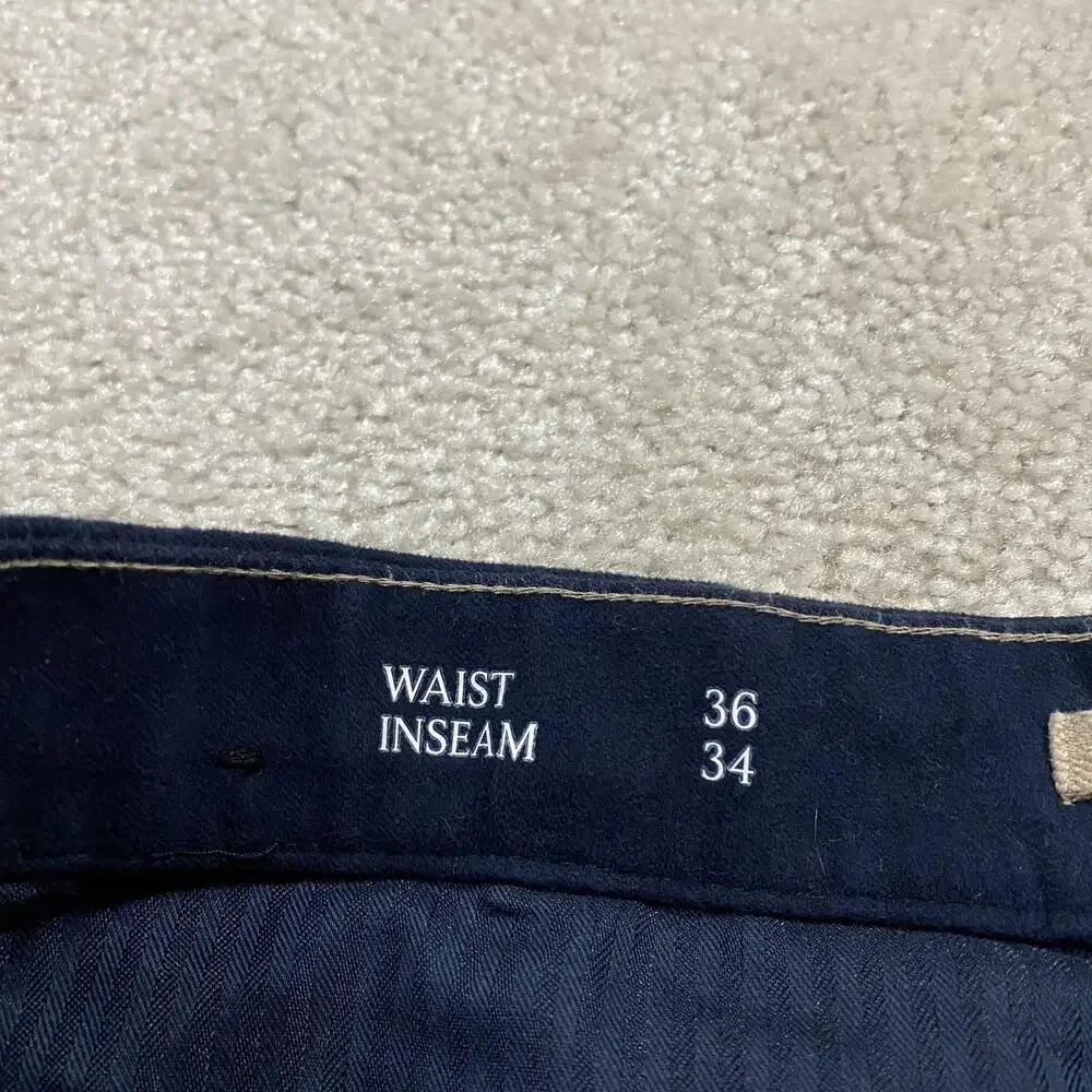 Banana Republic Pants Mens 36x34 Navy Blue Pleated Chino Stretch Casual Business